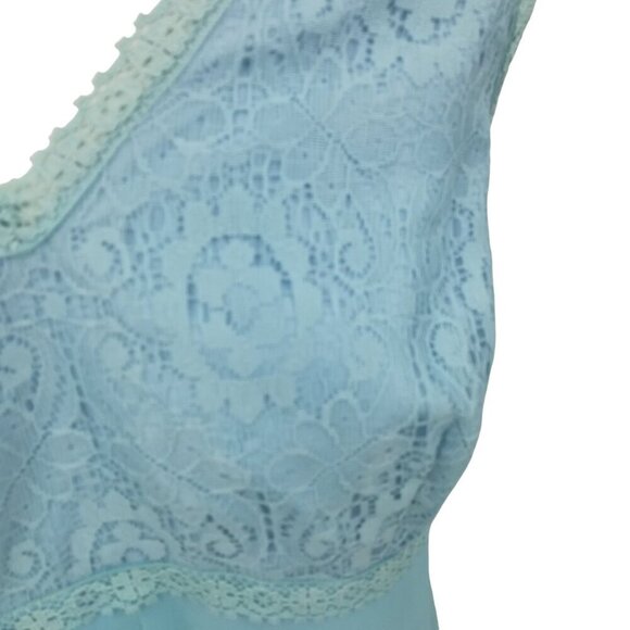 Vintage Bernie Bee Sport 70s Blue Lace Formal Party Dress Set Cape Size 14 M - Picture 6 of 16